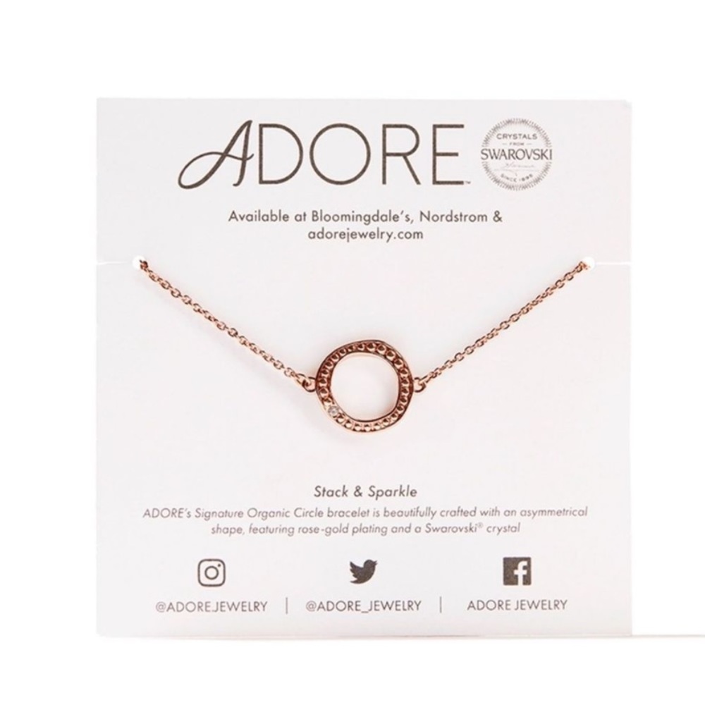 NEW Adore rose gold Swarovski circle bracelet